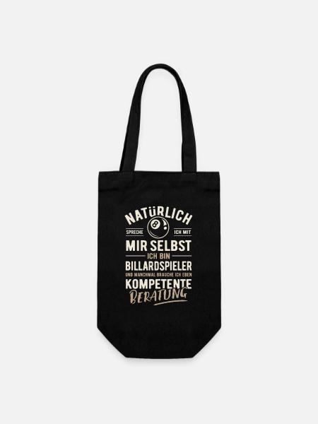 Natürlich spreche ich mit mir selbst - Billard - Geschenkbeutel für Flaschen - Schwarz