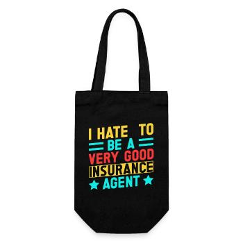 Humorvolles Zitat-Design für Versicherungsagenten - Geschenkbeutel für Flaschen - Schwarz - Vorne