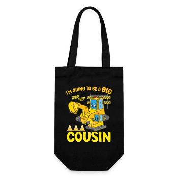Großer Baumeister Bagger Design - Geschenkbeutel für Flaschen - Schwarz - Vorne