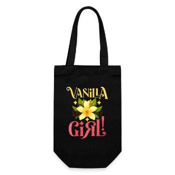 Vanilla Girl Blumenmuster - Geschenkbeutel für Flaschen - Schwarz - Vorne