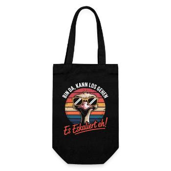 Einatmen Ausrasten Yoga Meditation Palmen Retro - Geschenkbeutel für Flaschen - Schwarz - Vorne