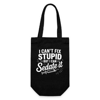 Humorvolles Mediziner Motiv - Geschenkbeutel für Flaschen - Schwarz - Vorne
