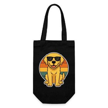 Chien décontracté avec des lunettes de soleil et un fond rétro - Sac à bouteille - noir - Devant