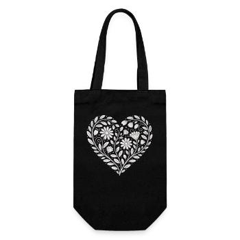 Blumenherz Muster Florist - Geschenkbeutel für Flaschen - Schwarz - Vorne