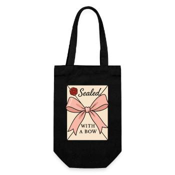 Coquette Aesthetic Bow Pattern Girly Pastel - Gift Bag for Bottles - black - Front