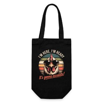 Je suis là, prêt, ça s'intensifie, Eh Chicken Party Retro - Sac à bouteille - noir - Devant