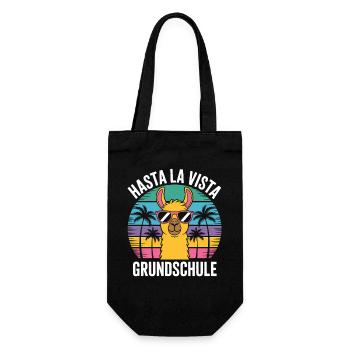 Lama Hasta La Vista Grundschule Abschluss Geschenk - Geschenkbeutel für Flaschen - Schwarz - Vorne