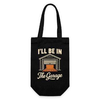 I am in the garage craftsman mechanic humor - Gift Bag for Bottles - black - Front