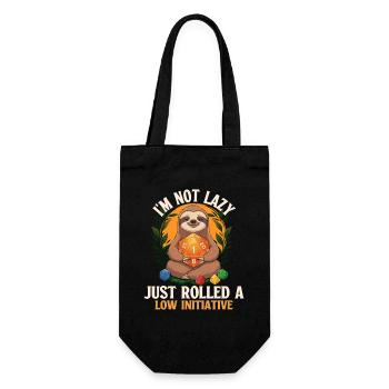 Nicht faul Just Rolled Low Initiative RPG Tabletop - Geschenkbeutel für Flaschen - Schwarz - Vorne
