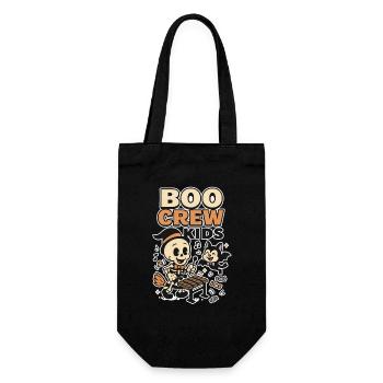 Gruselige Halloween Freilicht-Szene - Geschenkbeutel für Flaschen - Schwarz - Vorne