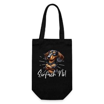 Just Nope Dachshund Dachshund Wire-haired Dachshund - Gift Bag for Bottles - black - Front