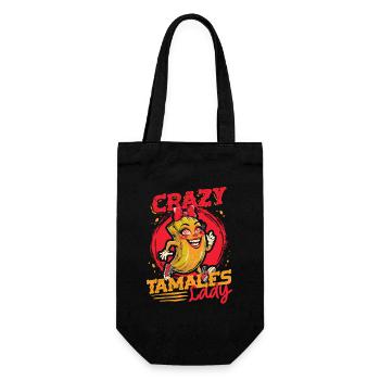 Tamale Crazy Tamales Lady - Geschenkbeutel für Flaschen - Schwarz - Vorne