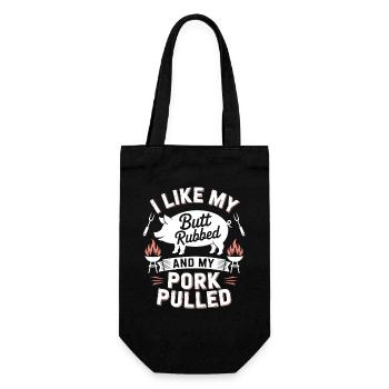 Grill Grillen Griller Lustiger Spruch - Geschenkbeutel für Flaschen - Schwarz - Vorne