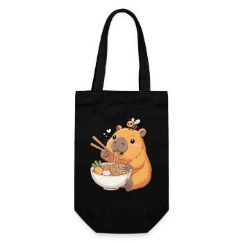 Capybara Ramen Kawaii Anime Nouilles Japon - Sac à bouteille - noir - Devant