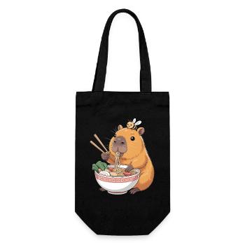 Capybara Ramen Kawaii With Bee - Gift Bag for Bottles - black - Front
