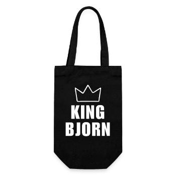 King Bjorn Crown Shirt – Name Starting with B - Gift Bag for Bottles - black - Front