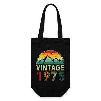 Vintage Mountain Sunset Design - Gift Bag for Bottles - black - Front