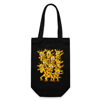 Dabbing Tanzende Giraffen  - Geschenkbeutel für Flaschen - Schwarz - Vorne
