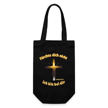 Shining Cross Message Jesus Saying Isaiah - Gift Bag for Bottles - black - Front