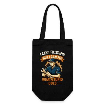 Humorous mechanic and hobby mechanic saying - Gift Bag for Bottles - black - Front