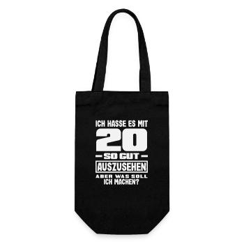 Funny 20th Birthday Gift - Gift Bag for Bottles - black - Front