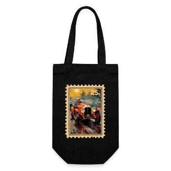 Vintage car in the painting style of the 1920s - Gift Bag for Bottles - black - Front