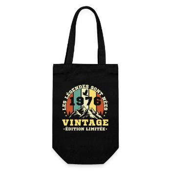 1976 Vintage Retro Geburtstagsgeschenk - Geschenkbeutel für Flaschen - Schwarz - Vorne
