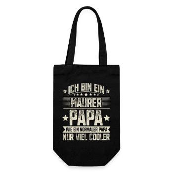 Maurer Papa - Geschenkbeutel für Flaschen - Schwarz - Vorne