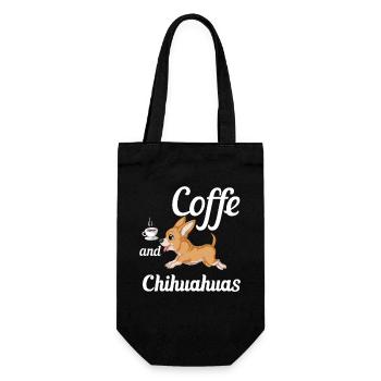Coffee and Chihuahua – Funny Dog Lover - Gift Bag for Bottles - black - Front