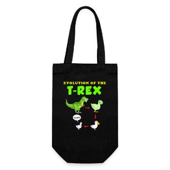 Die Entwicklung der T-Rex-Dinosaurier-Illustration - Geschenkbeutel für Flaschen - Schwarz - Vorne