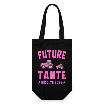 Zukünftige Tante Harvest 2026 - Geschenkbeutel für Flaschen - Schwarz - Vorne