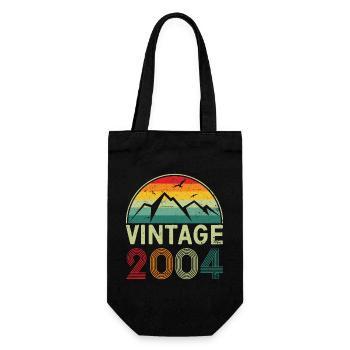 Retro Mountain Sunset Design - Gift Bag for Bottles - black - Front