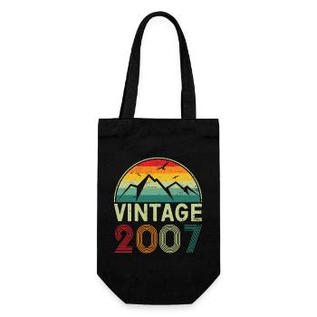 Vintage Mountain Sunset Design - Gift Bag for Bottles - black - Front