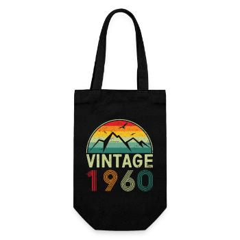 Vintage Mountain Sunset Design - Gift Bag for Bottles - black - Front