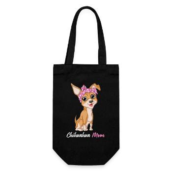 Funny Chihuahua Mom Pet Art Perfect Mother’s Day - Gift Bag for Bottles - black - Front