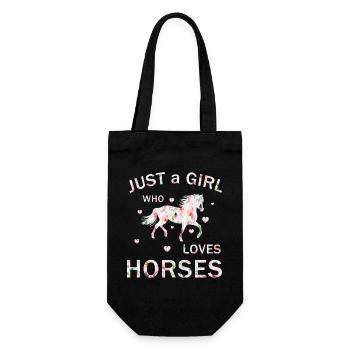 Juste une fille qui aime les chevaux - T-shirt Horse Lover - Sac à bouteille - noir - Devant