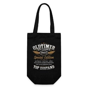 70th birthday gift vintage car September 1955 - Gift Bag for Bottles - black - Front