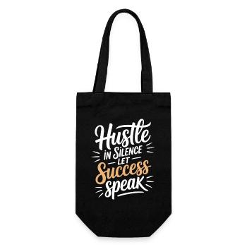 Hustle In Silence Let Success Speak Motivation - Gift Bag for Bottles - black - Front
