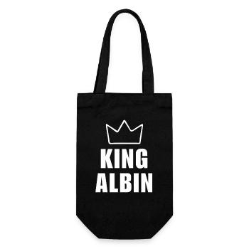 Albin King Crown Vatertag T Shirt Männer - Geschenkbeutel für Flaschen - Schwarz - Vorne