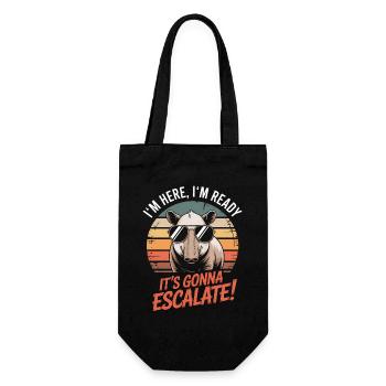 Im Here Ready Tapir Escalate Saying Party Retro - Gift Bag for Bottles - black - Front