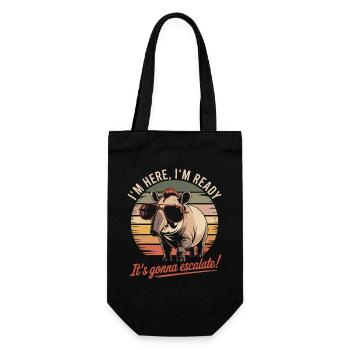 Im Here Ready It's Gonna Escalate Tapir Party - Gift Bag for Bottles - black - Front