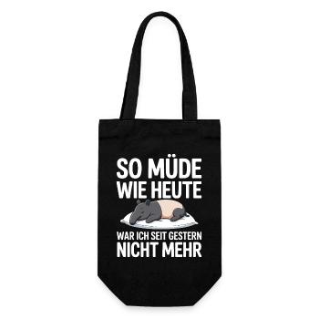 As tired as today Tapir sleep shirt gift - Gift Bag for Bottles - black - Front