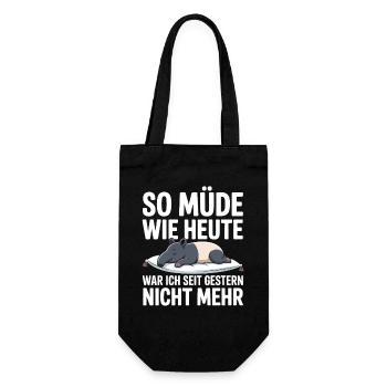 As tired as today Tapir sleep shirt gift - Gift Bag for Bottles - black - Front