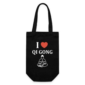 Herz- und Qi Gong-Meditation - Geschenkbeutel für Flaschen - Schwarz - Vorne