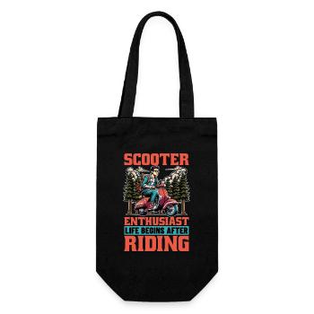 Scooter Enthusiast Life Begins Kick Scooter Lover - Geschenkbeutel für Flaschen - Schwarz - Vorne