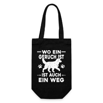 Mantrailing  - Wo ein Geruch da auch ein Weg - Geschenkbeutel für Flaschen - Schwarz - Vorne