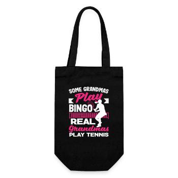 Real Grannies Play Tennis Players - Gift Bag for Bottles - black - Front