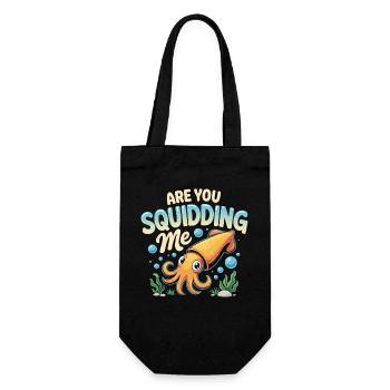Niedlicher Tintenfisch mit lustigem Spruch - Geschenkbeutel für Flaschen - Schwarz - Vorne