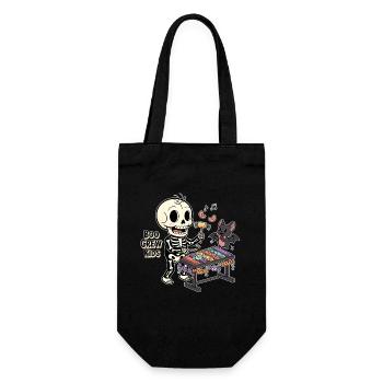 Skeleton with xylophone and bat - Gift Bag for Bottles - black - Front