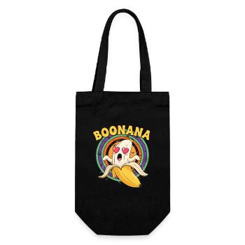Banana pizza with heart eyes - Gift Bag for Bottles - black - Front